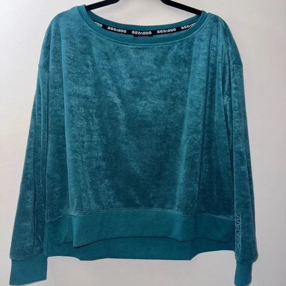 SeaDoo Teal Crew Terry Sweatshirt - Picture 2 of 4